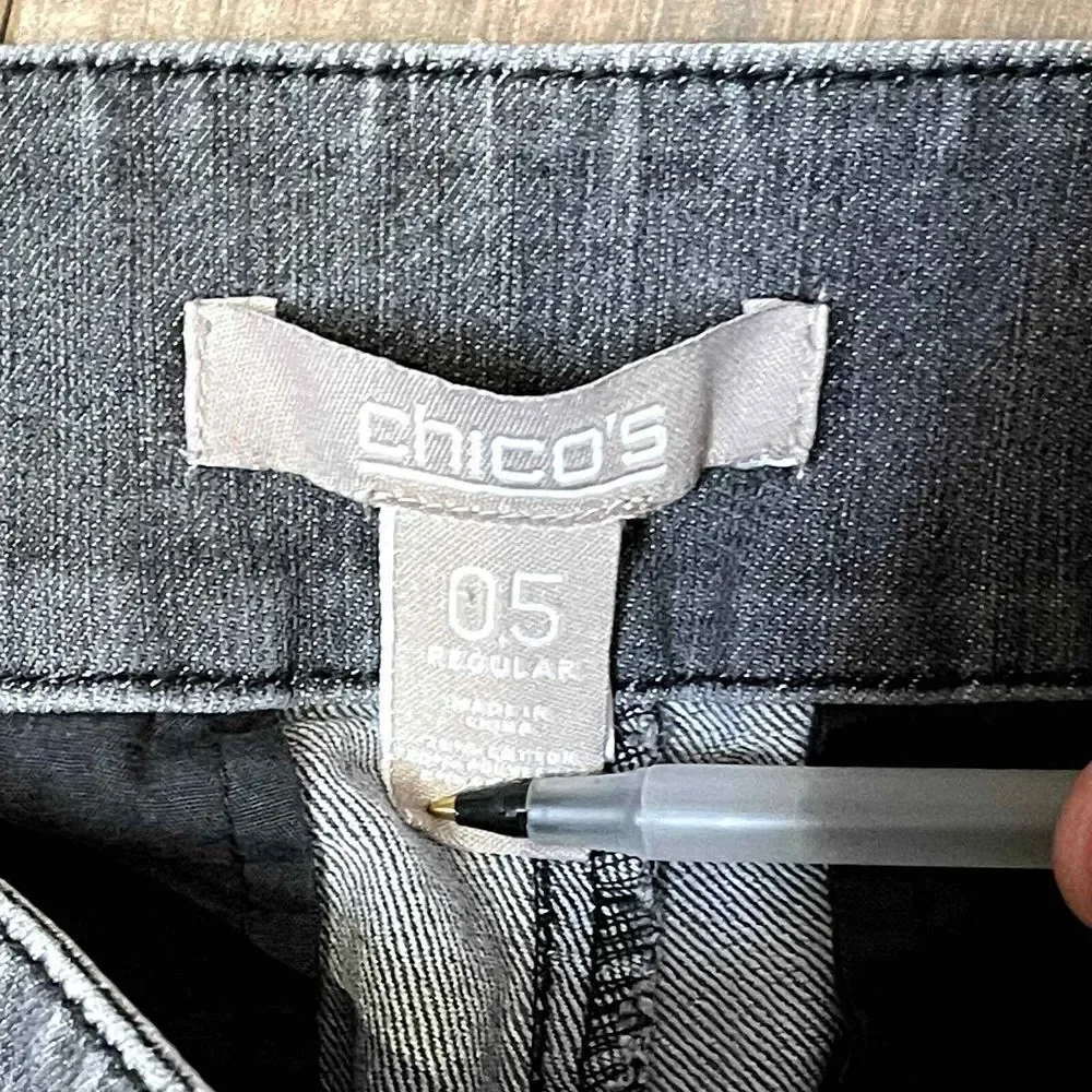 Chico's Crop Jeans Size 0.5 Regular Gray‎ Bootcut Stretch Blend Womens 30X28